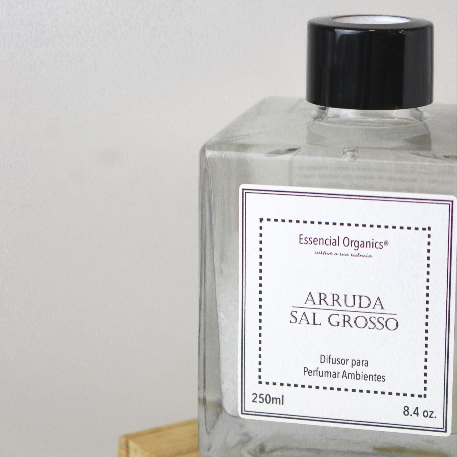 Difusor de Perfume para Ambiente Arruda e Sal Grosso 250ml essencial organics