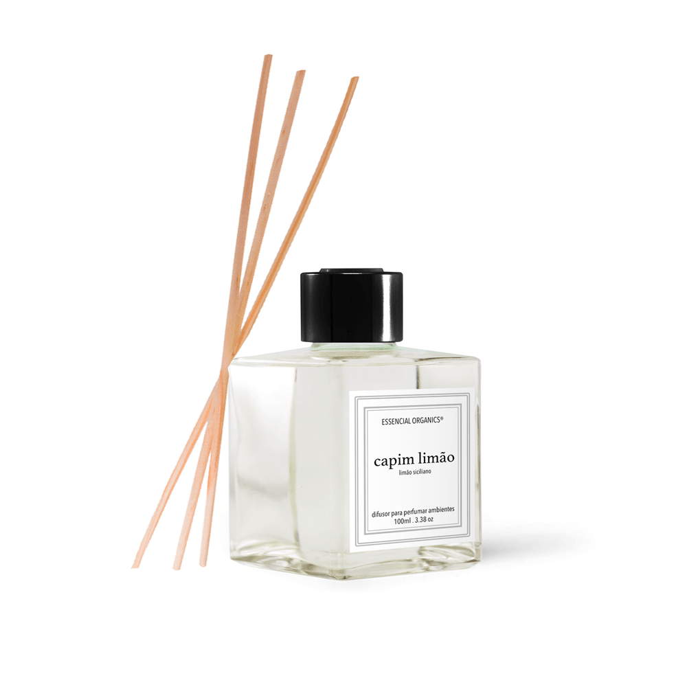 Difusor de Perfume para Ambiente Capim Limão 100ml essencial organics