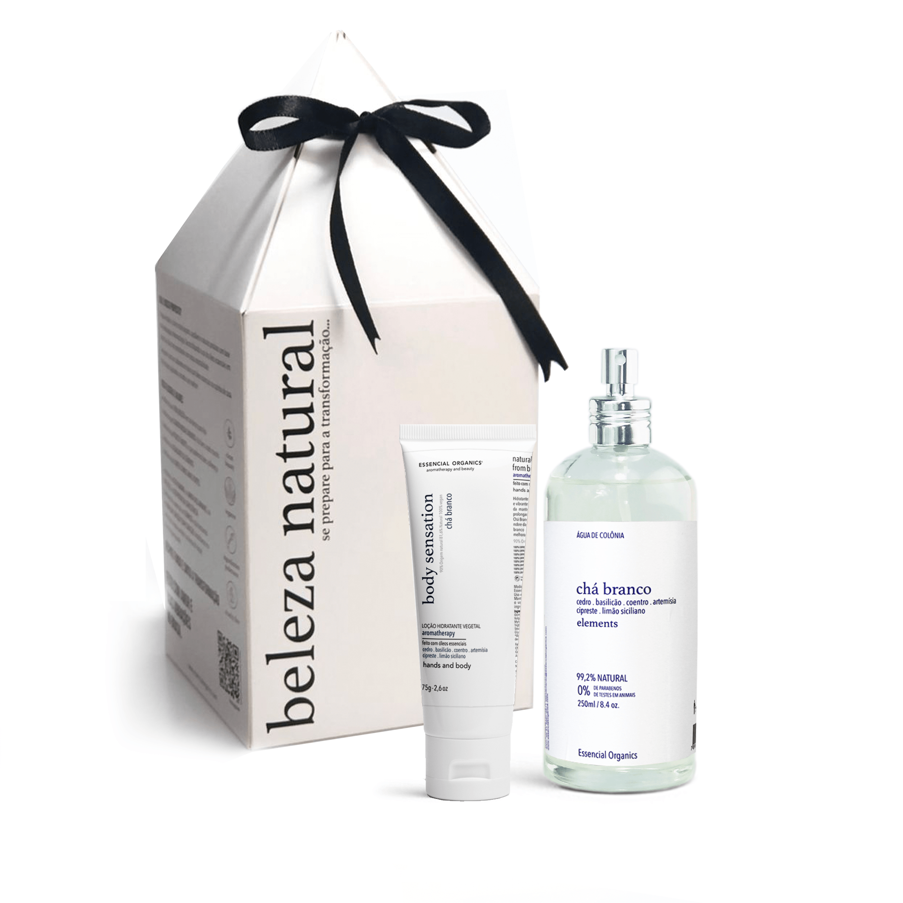 Água de Colônia Chá Branco + Hidratante Chá Branco 75G Essencial Organics