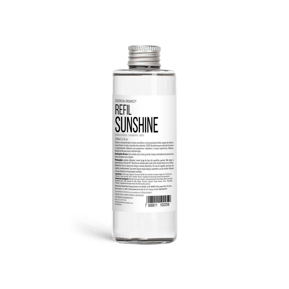 Refil de Aromatizador de Ambiente Sunshine 200ml essencial organics