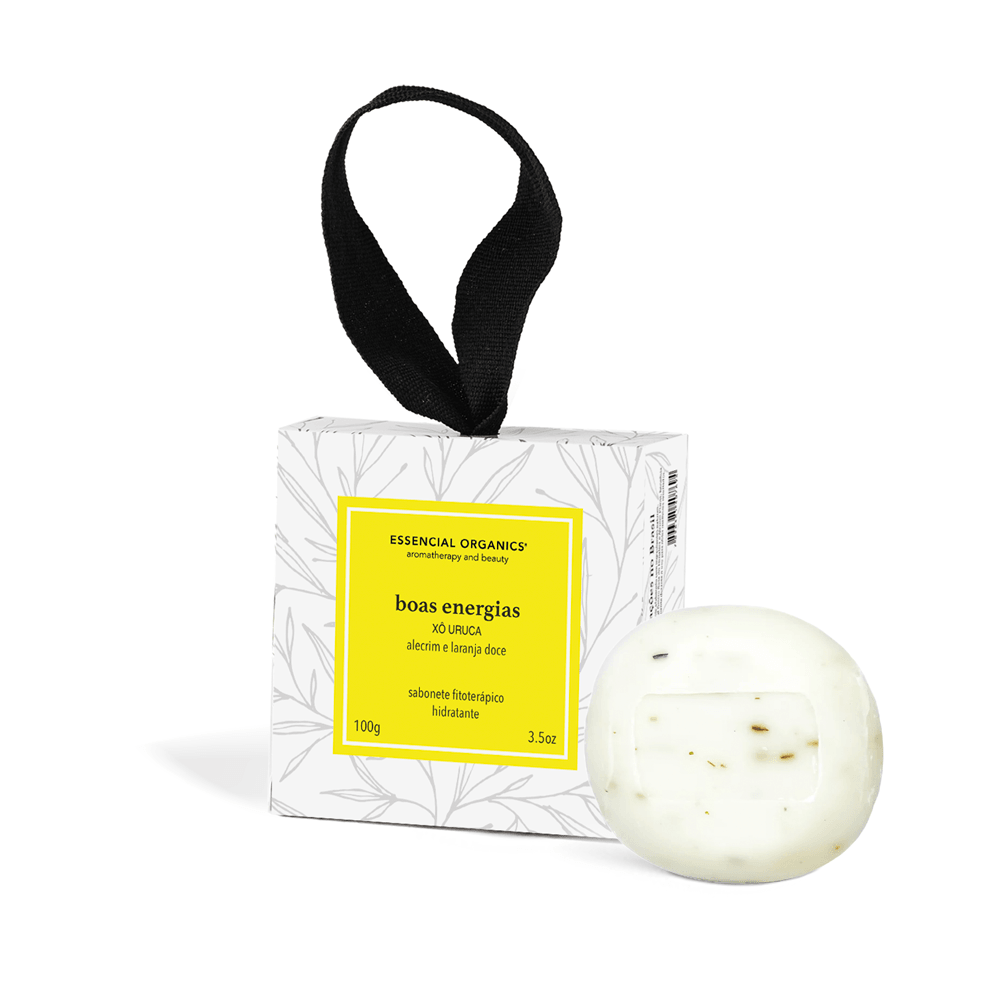 Sabonete Vegetal Xô Uruca e Boas Energias de Sal grosso 100g essencial organics