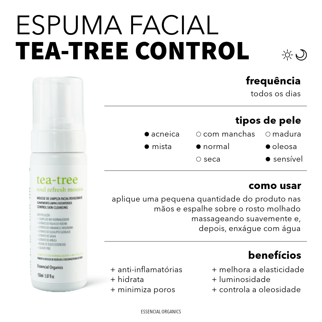 Espuma Facial Tea-Tree Control Skin 50ML essencial organics