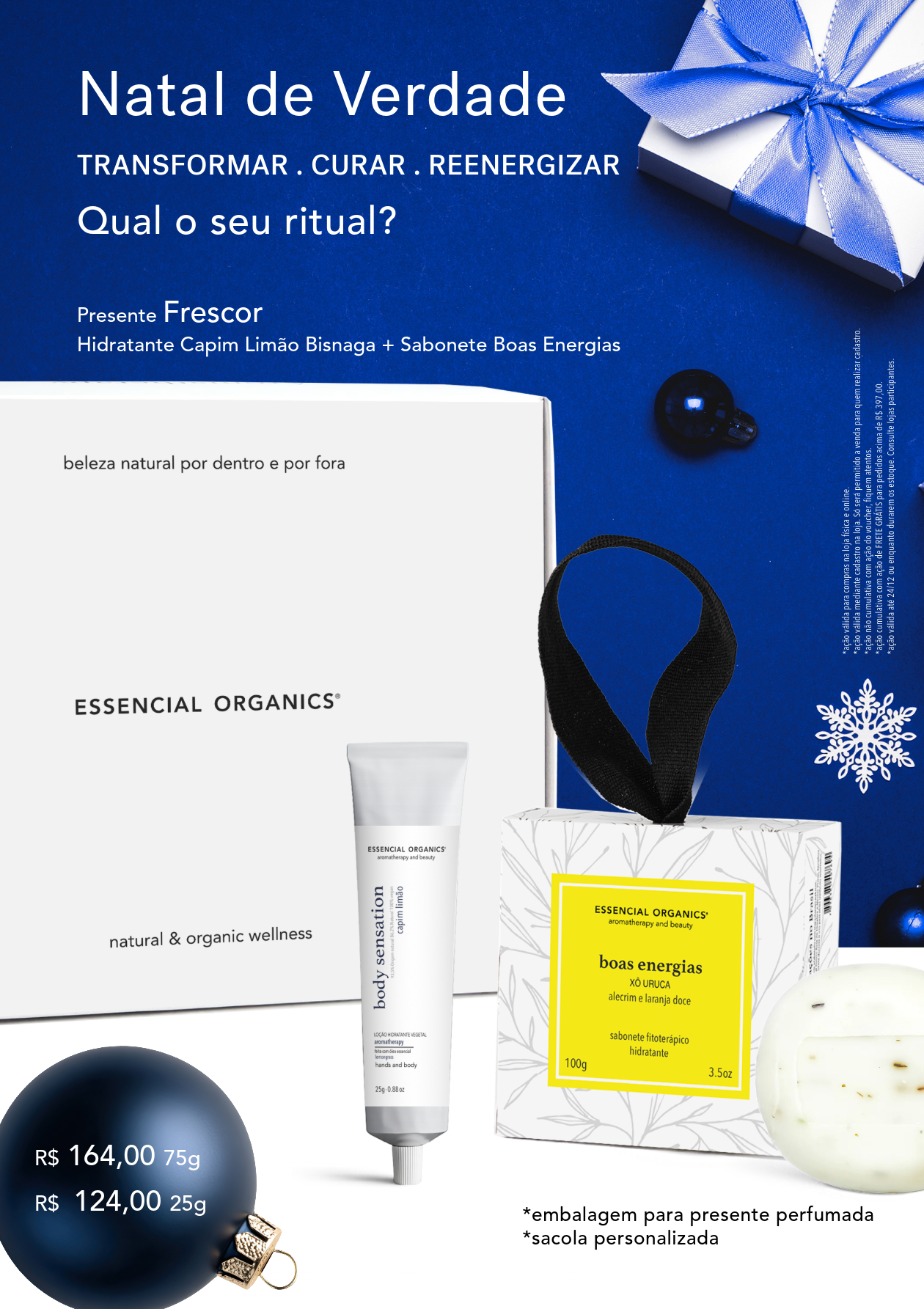 Presente Frescor Hidratante Capim Limão 75g + Boas Energias