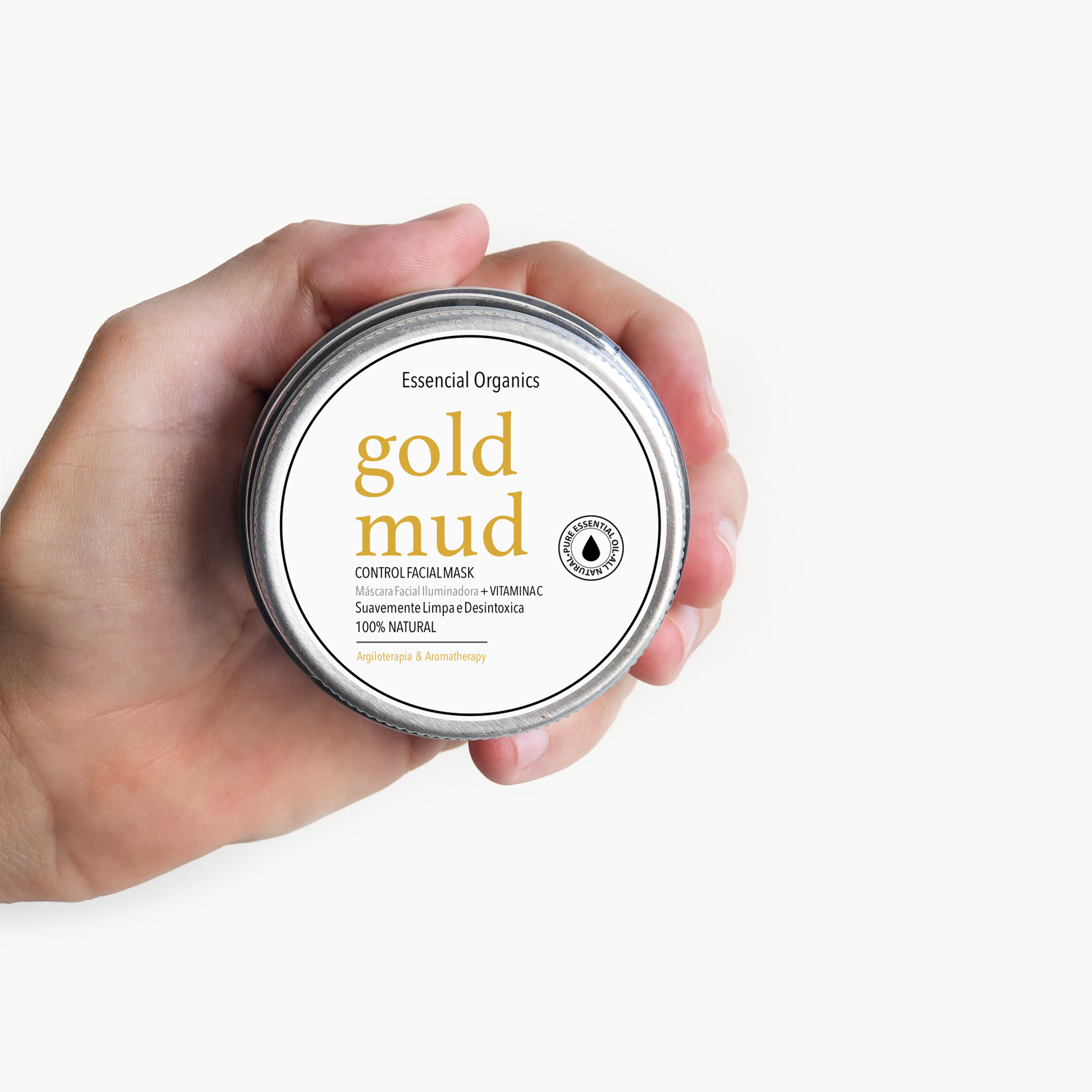 Gold Mud Mascara de Argila Amarela Iluminadora + VITAMINA C 100g - Essencial Organics
