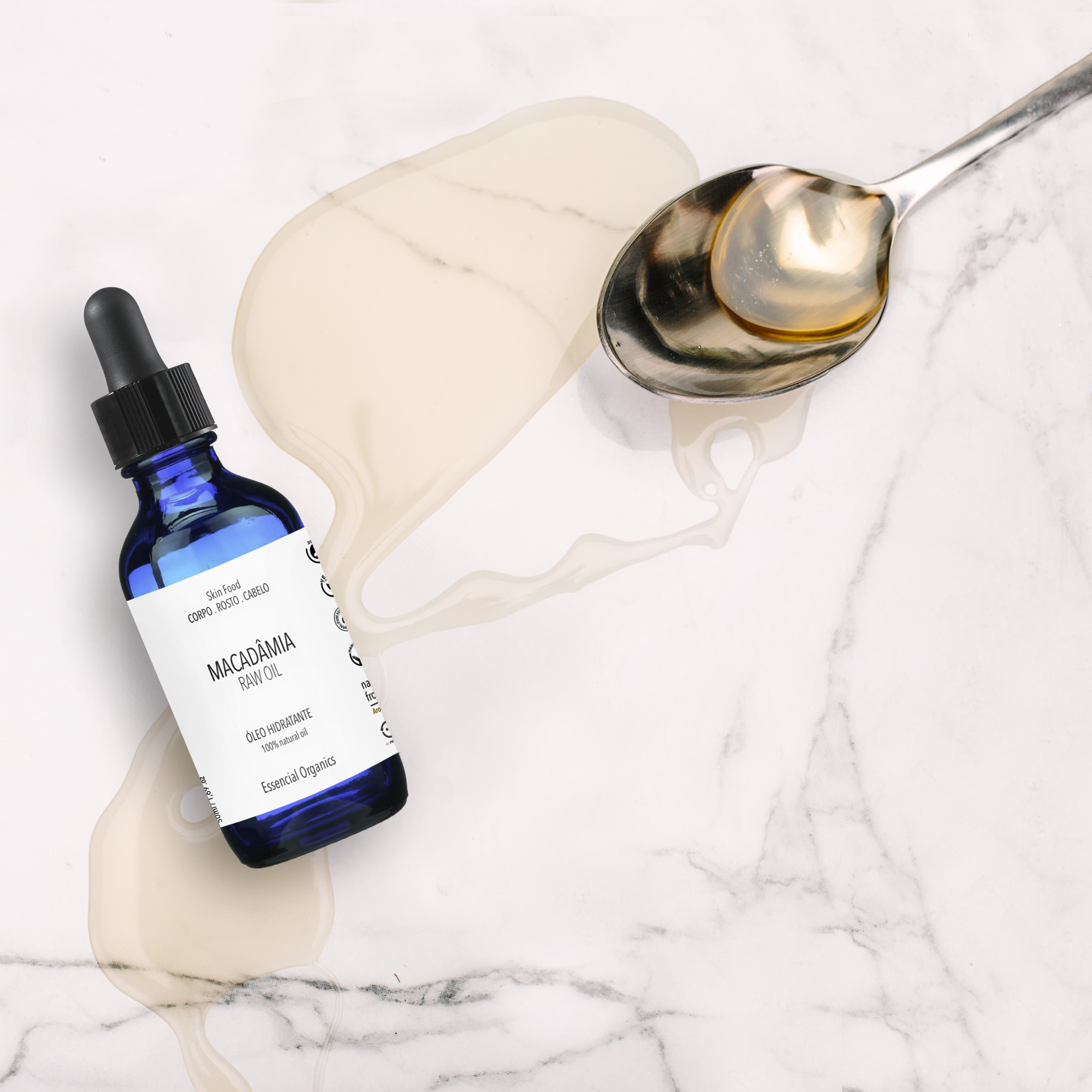 Óleo Vegetal RAW Carreador Macadâmia 50ml - Essencial Organics