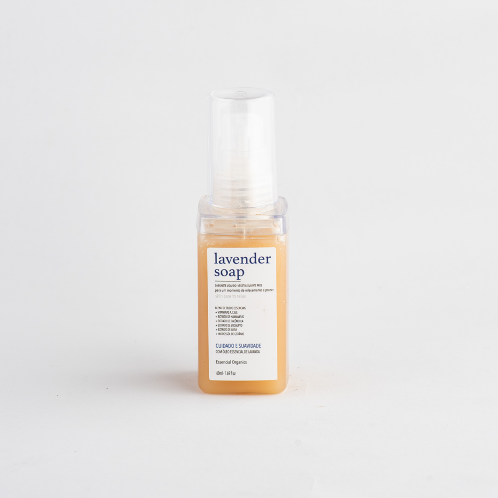 Sabonete Líquido Vegetal Lavanda Francesa SULFATE FREE 60ml - Essencial Organics