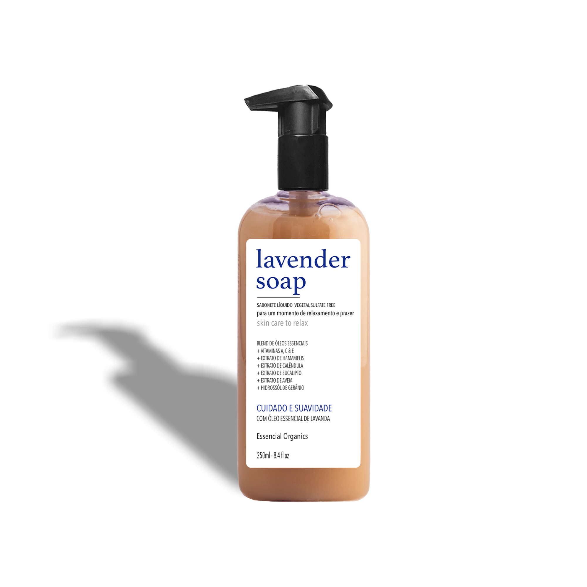Sabonete Líquido Vegetal Lavanda Francesa SULFATE FREE 250ml - Essencial Organics
