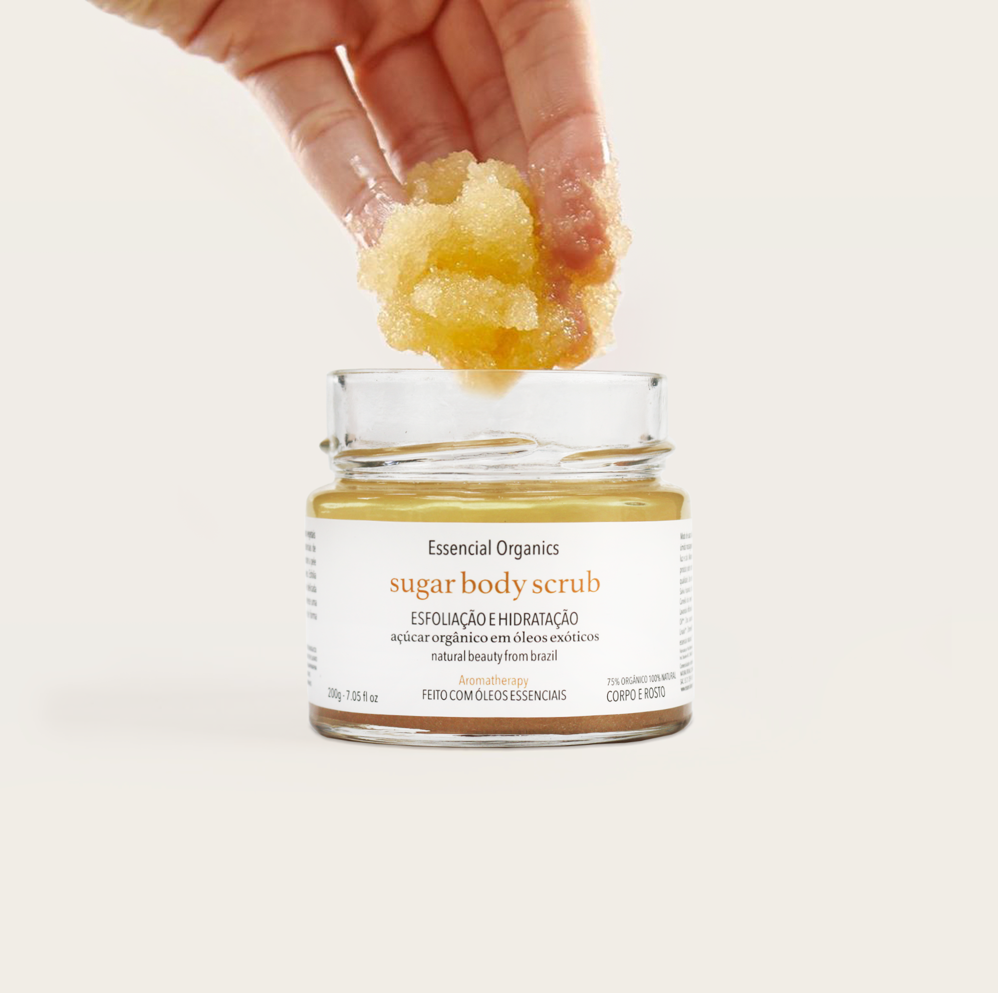 Sugar Body Scrub Orgânico em Óleos Exóticos 200g - Essencial Organics