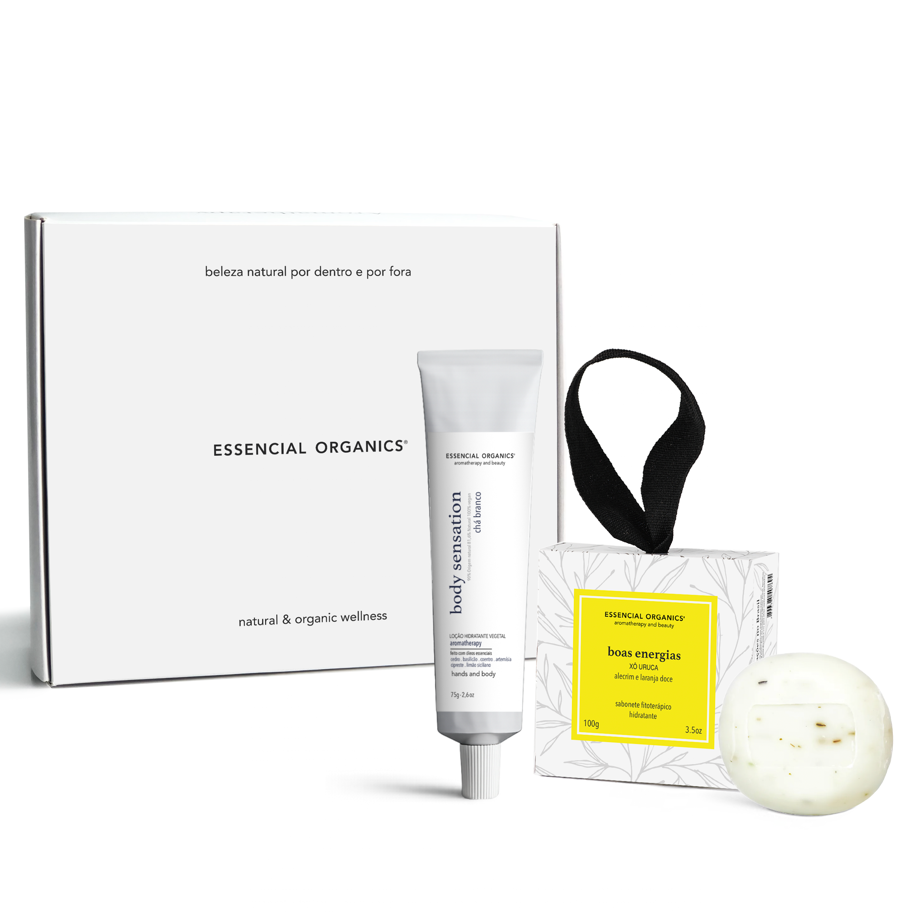 Presente Chá Branco Hidratante chá branco 75g + Boas Energias