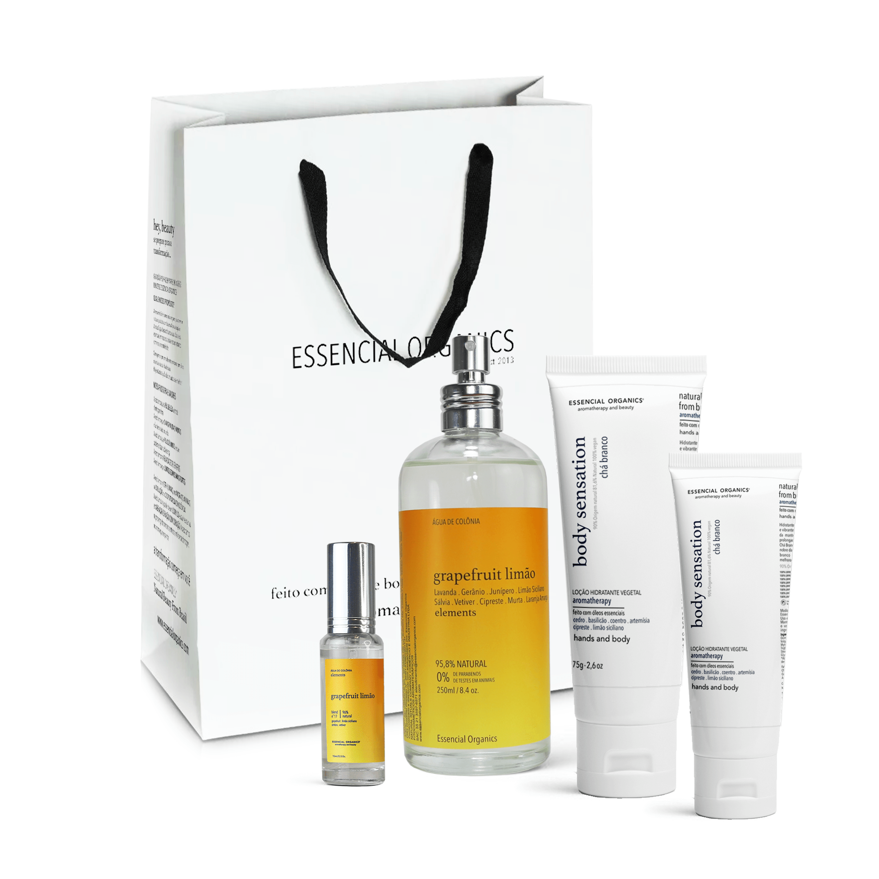 KIT HIDRATANTE (75g ou 25g)  + COLÔNIA (250ml ou 15ml) ESSENCIAL ORGANICS®️