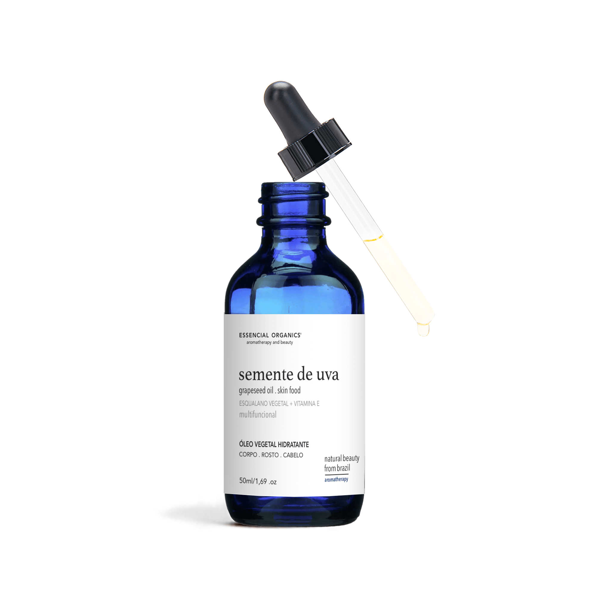 Óleo Multifuncional Semente de Uva + Esqualano & Vitamina E 50ml essencial organics
