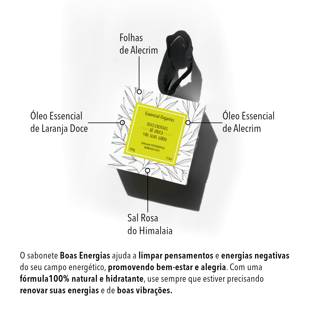 Sabonete Vegetal Xô Uruca e Boas Energias de Sal grosso 100g essencial organics
