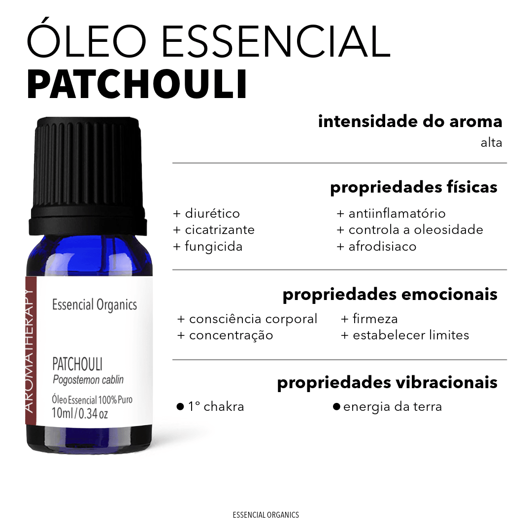 Óleo Essencial de Patchouli 10ml essencial organics