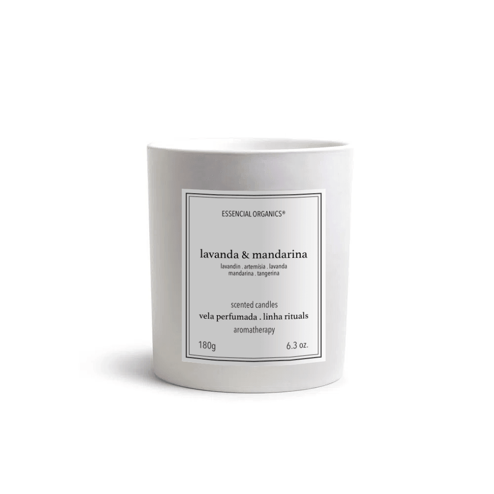Vela Aromática Lavanda e Mandarina 180 ML Essencial Organics®️