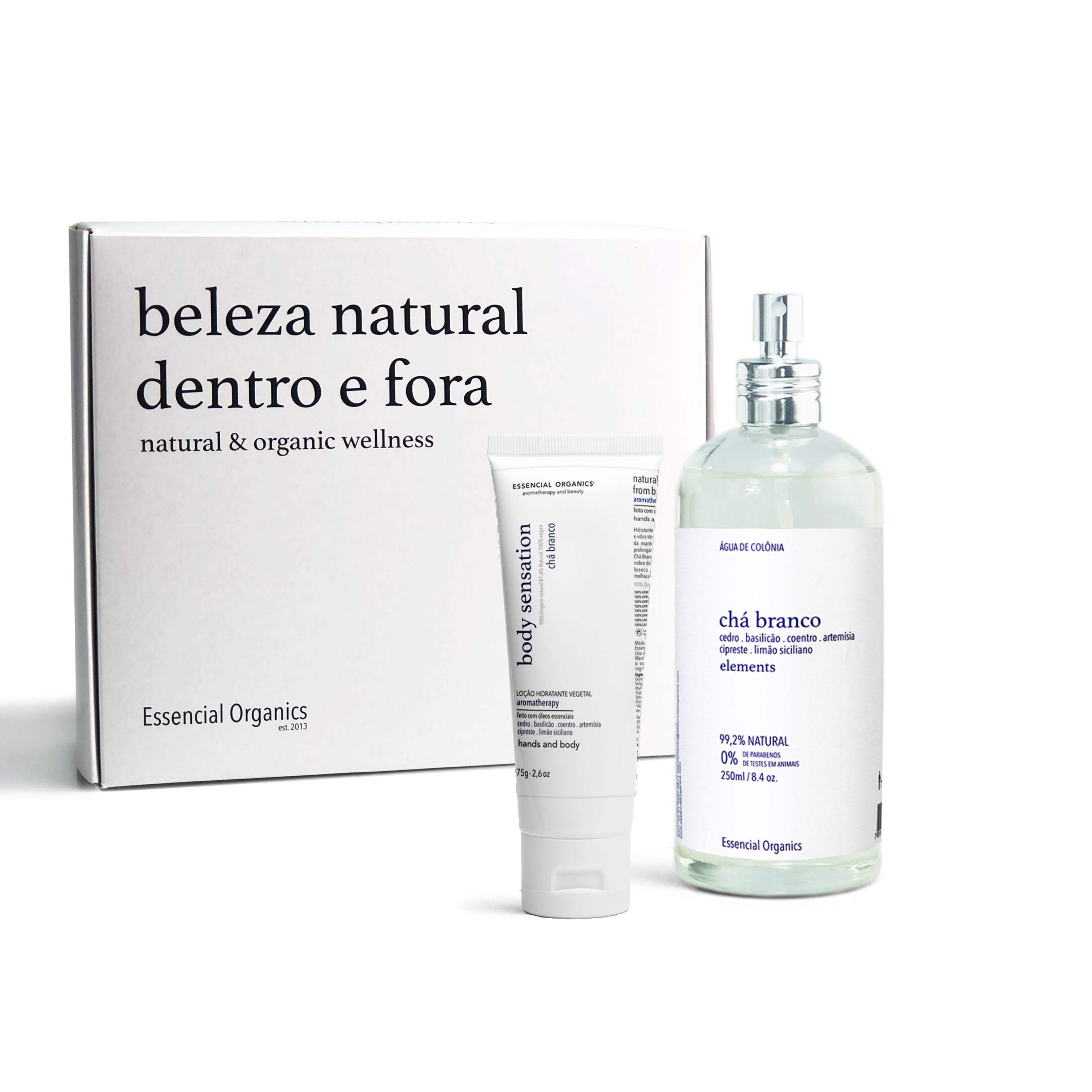 Presente Cuidado Essencial: Boas Energias + Hidratante 75g + Água de Colônia 250ml