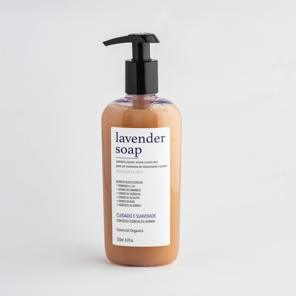Sabonete Líquido Vegetal Lavanda Francesa SULFATE FREE 250ml - Essencial Organics